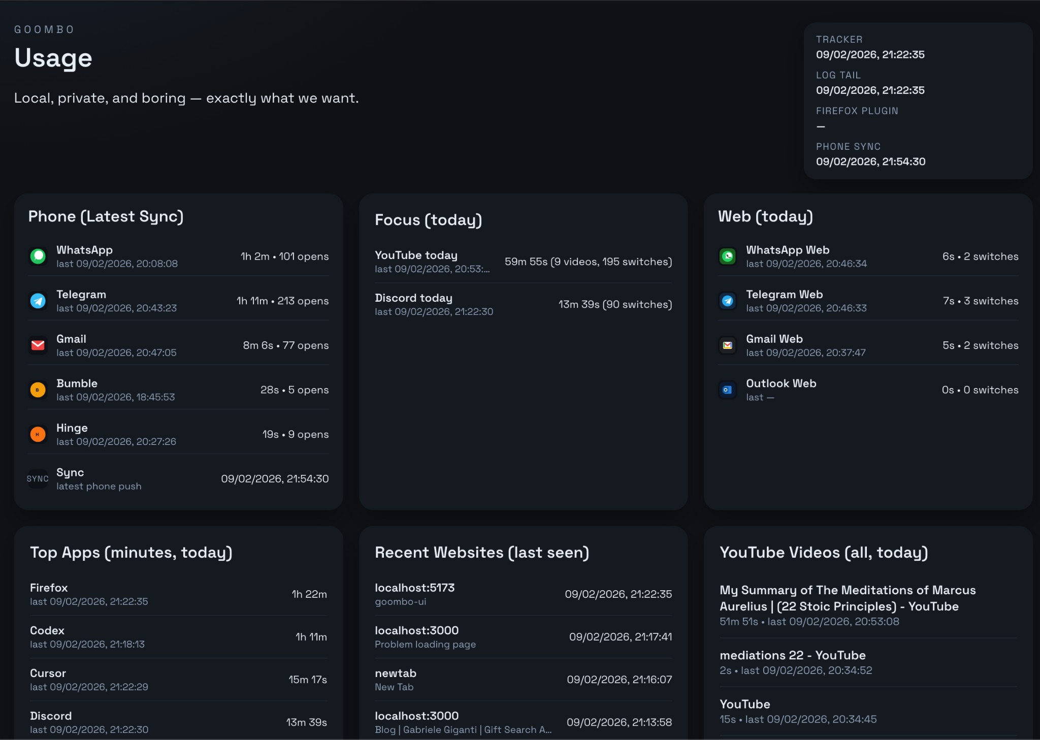 GOOMBO: A Local Usage Tracker (and Soon, an AI That Nags You)
